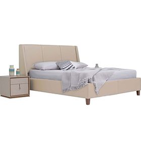 Enza Home 217 Krem Suni deri Kumaş 160x200 cm Netha Başlıklı Baza