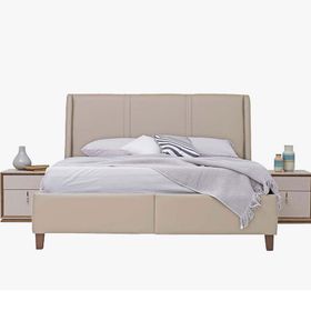 Enza Home 217 Krem Suni deri Kumaş 160x200 cm Netha Başlıklı Baza