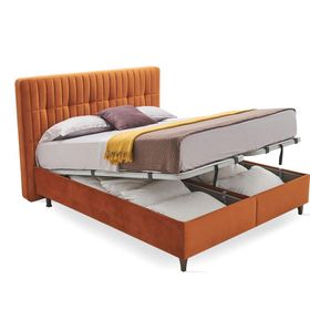 Enza Home 221 Turuncu Kadife Dokulu Kumaş 150x200 cm Sona Başlıklı Baza