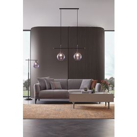 Enza Home 22406 Linz Keten Dokulu Gri 3'lü Yataklı Koltuk