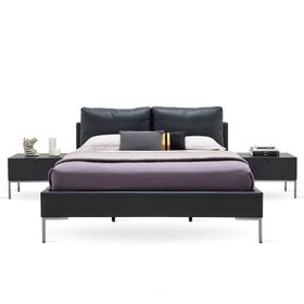 Enza Home 22802 Gri Suni Deri Kumaş 180x200 cm Legato Başlıklı Baza