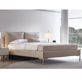 Enza Home 22805 Krem Suni Deri Kumaş 180x200 cm Legato Başlıklı Karyola