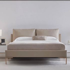 Enza Home 22805 Krem Suni Deri Kumaş 180x200 cm Legato Başlıklı Karyola