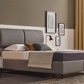 Enza Home 23502 Mavi Keten Dokulu Kumaş 140x190 cm Loreto Başlıklı Baza