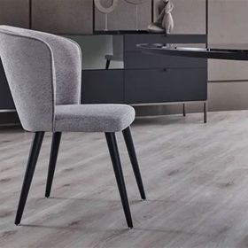Enza Home 52002 Legato Kadife Dokulu Kumaş Açık Gri Sandalye