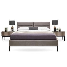 Enza Home 52301 Gri 160x200 cm Riga Başlıklı Karyola