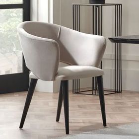 Enza Home 52302 Riga Kolçaklı Süet Dokulu Kumaş Kum Sandalye