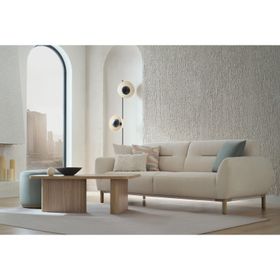 Enza Home 57001 Krem Perge 3'lü Yataklı Koltuk