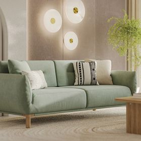 Enza Home 70501 Yeşil Perge 3'lü Yataklı Koltuk