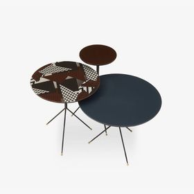 Enza Home Art Bordo Mavi Desen 55x46-46x53-30x59 cm GxY Orta Sehpa