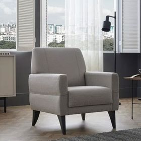 Enza Home Astera 13108 Açık Gri Keten Dokulu Berjer