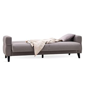 Enza Home Astera 13108 Açık Gri Keten Dokulu Üçlü Yataklı Koltuk