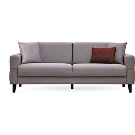 Enza Home Astera 13108 Açık Gri Keten Dokulu Üçlü Yataklı Koltuk