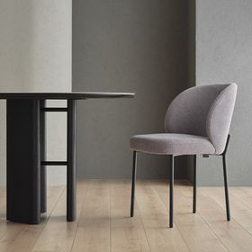 Enza Home Austin Dokuma Kumaş Metal Ayaklı Koyu Gri Sandalye