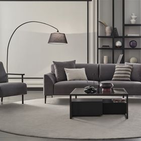 Enza Home Berta 14002 Gri Kadife Dokulu 3'lü Yataklı Koltuk