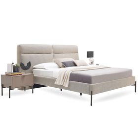 Enza Home Berta 17601 Bej 200x200 cm Başlıklı Karyola