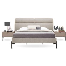 Enza Home Berta 17601 Bej 200x200 cm Başlıklı Karyola