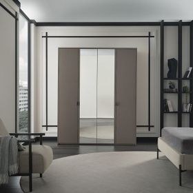 Enza Home Berta 4 Kapaklı Kahverengi Gardrop