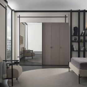 Enza Home Berta Hibrit Kapaklı Kahverengi Gardrop