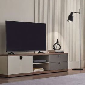 Enza Home Cordell 180x45 cm Beyaz Gri Ceviz TV Sehpası