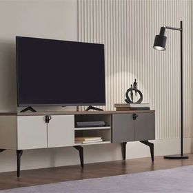 Enza Home Cordell 180x56 cm Beyaz Gri ve Ceviz TV Sehpası