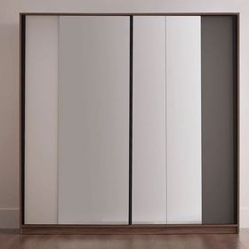 Enza Home Cordell 220x222 cm Beyaz Gri Ceviz Sürgülü Dolap