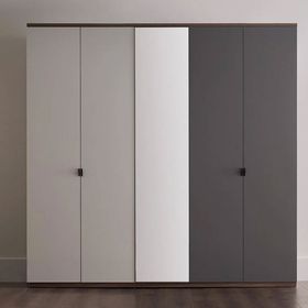 Enza Home Cordell 226x222 cm Beyaz Gri Ceviz 5 Kapaklı Dolap