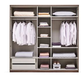 Enza Home Cordell 226x222 cm Beyaz Gri Ceviz 5 Kapaklı Dolap