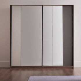 Enza Home Cordell Sürgü Kapaklı Gri Gardrop