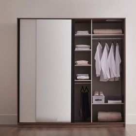 Enza Home Cordell Sürgü Kapaklı Gri Gardrop