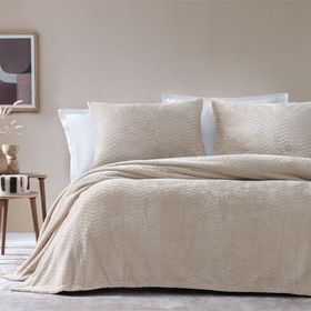 Enza Home Dazel Bej Tek Kişilik Battaniye Yatak Örtüsü Seti