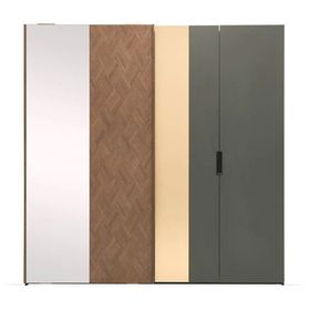 Enza Home Dorian 219x222 cm Mat Gri Gold Ahşap Dolap