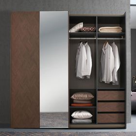 Enza Home Dorian 219x222 cm Mat Gri Gold Ahşap Dolap