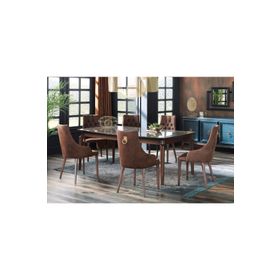 Enza Home Elegante 178x93 cm Mermer Desenli Yemek Masası