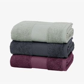 Enza Home Essentials 50x90 CM Antrasit Fuşya Nil Yeşili 3'lü El Havlusu Seti
