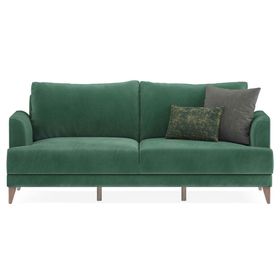 Enza Home Fiore 10402 Su Yeşili Kadife Dokulu Yataklı Üçlü Koltuk