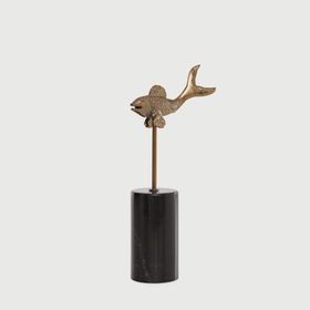 Enza Home Fish Mermer Eskitme Kaplama Metal 300 mm Dekoratif Obje