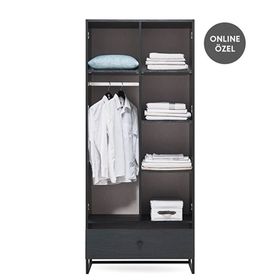 Enza Home Kalinsta 2 Kapaklı Siyah Gardırop