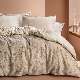 Enza Home Katrina Çift Kişilik Bej Nevresim Seti