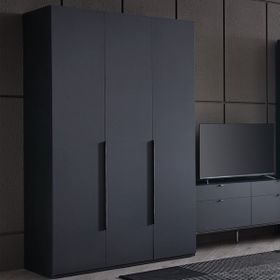 Enza Home Legato 3 Kapaklı Siyah Gardrop