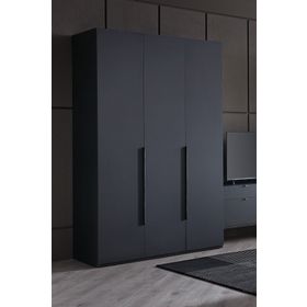 Enza Home Legato 3 Kapaklı Siyah Gardrop