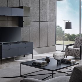Enza Home Legato 4 Çekmeceli Ayaklı TV Ünitesi+Siyah Kalkar Kapaklı Üst Modül