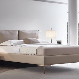 Enza Home Legato 40119 Krem 160x200 cm Suni Deri Kumaş Başlıklı Karyola
