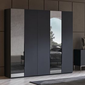 Enza Home Legato 5 Kapaklı Siyah Gardrop