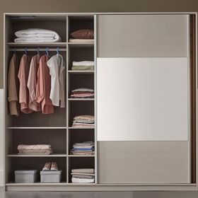 Enza Home Loreto 240 cm Sürgü Kapaklı Ceviz Gardrop