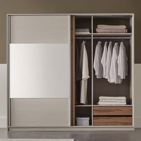 Enza Home Loreto 240 cm Sürgü Kapaklı Ceviz Gardrop