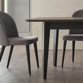 Enza Home Marion 12421 Orta Keten Dokulu Kumaş Gri Sandalye