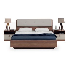 Enza Home Mistral 160x200 cm Krem Suni Deri Kumaş Başlıklı Karyola
