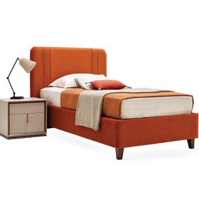 Enza Home Netha 100x200 cm Turuncu Kadife Dokulu Kumaş Genç Başlıklı Baza