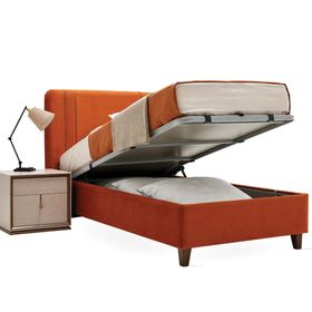 Enza Home Netha 100x200 cm Turuncu Kadife Dokulu Kumaş Genç Başlıklı Baza